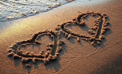 two hearts photo: hearts 752442-two-hearts-on-sand.jpg