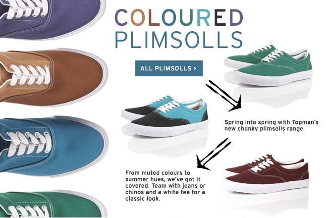 coloured plimsolls