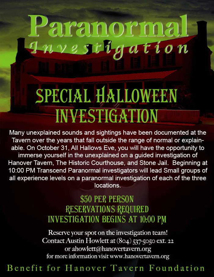 Paranormal Investigation at Hanover Tavern