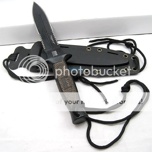 New SOG D25 Saw Blade Fixed Blade Half Serrated Knife Survival Tanto 