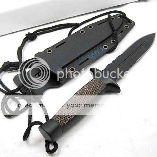 New SOG D25 Saw Blade Fixed Blade Half Serrated Knife Survival Tanto 