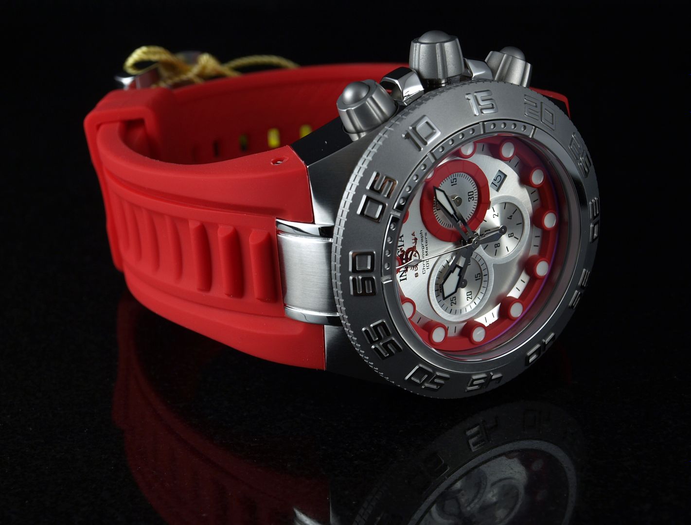 An Incredibly Soft Red Polyurethane Band makes this watch one of the 