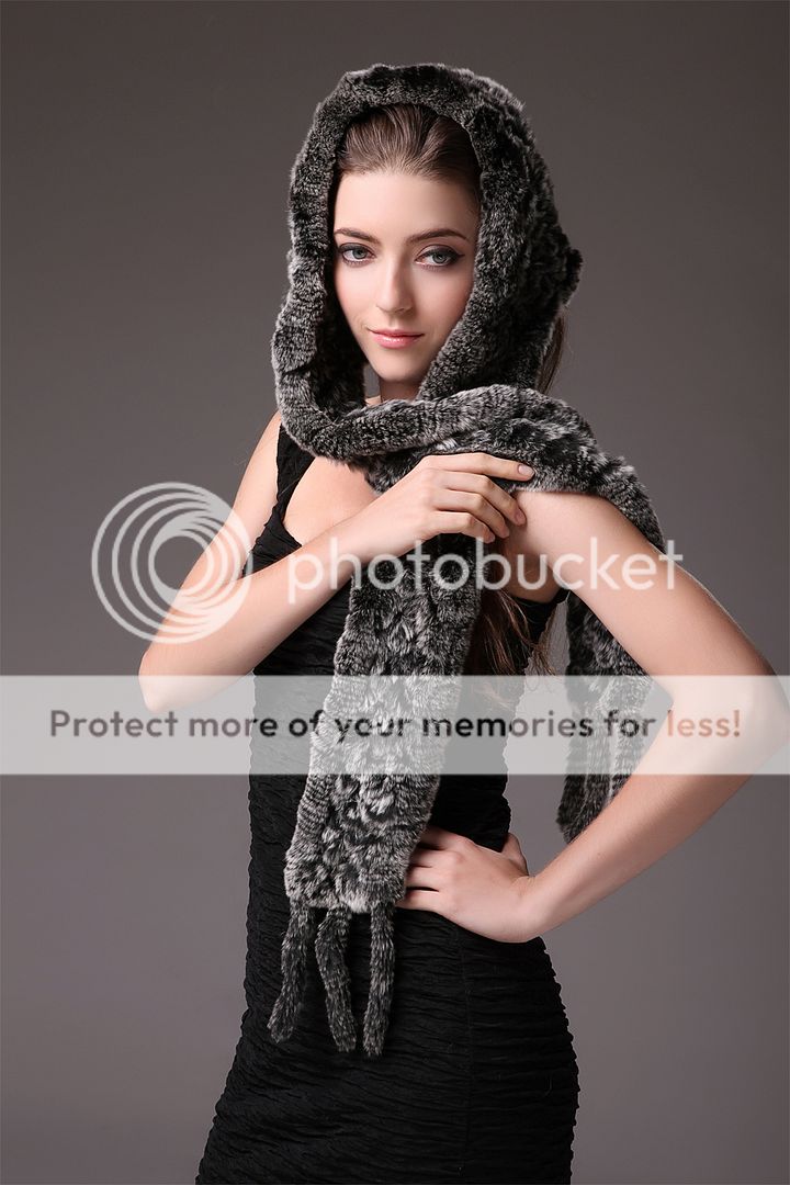 0408 Rex Rabbit Fur Elegant Charming hat ,cap,scarf style headdress 