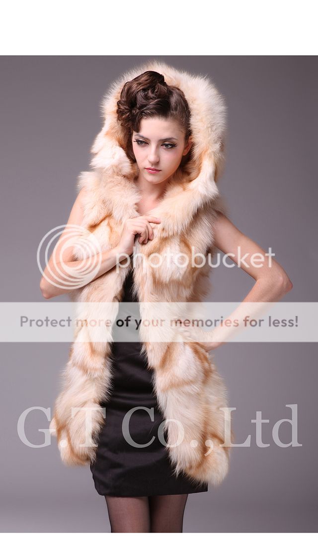 0318 Winter fox fur Vest waistcoat gilet sleeveless vests coat jacket 