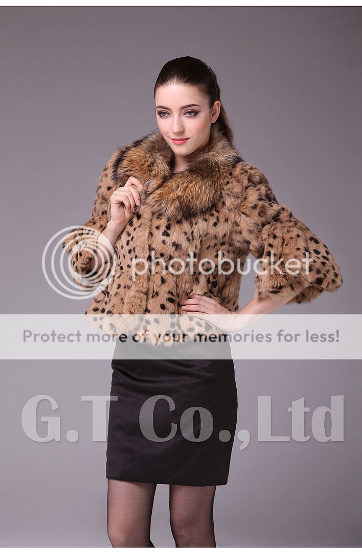0203 Real rabbit fur raccoon fur leopard jacket coat women winter C 