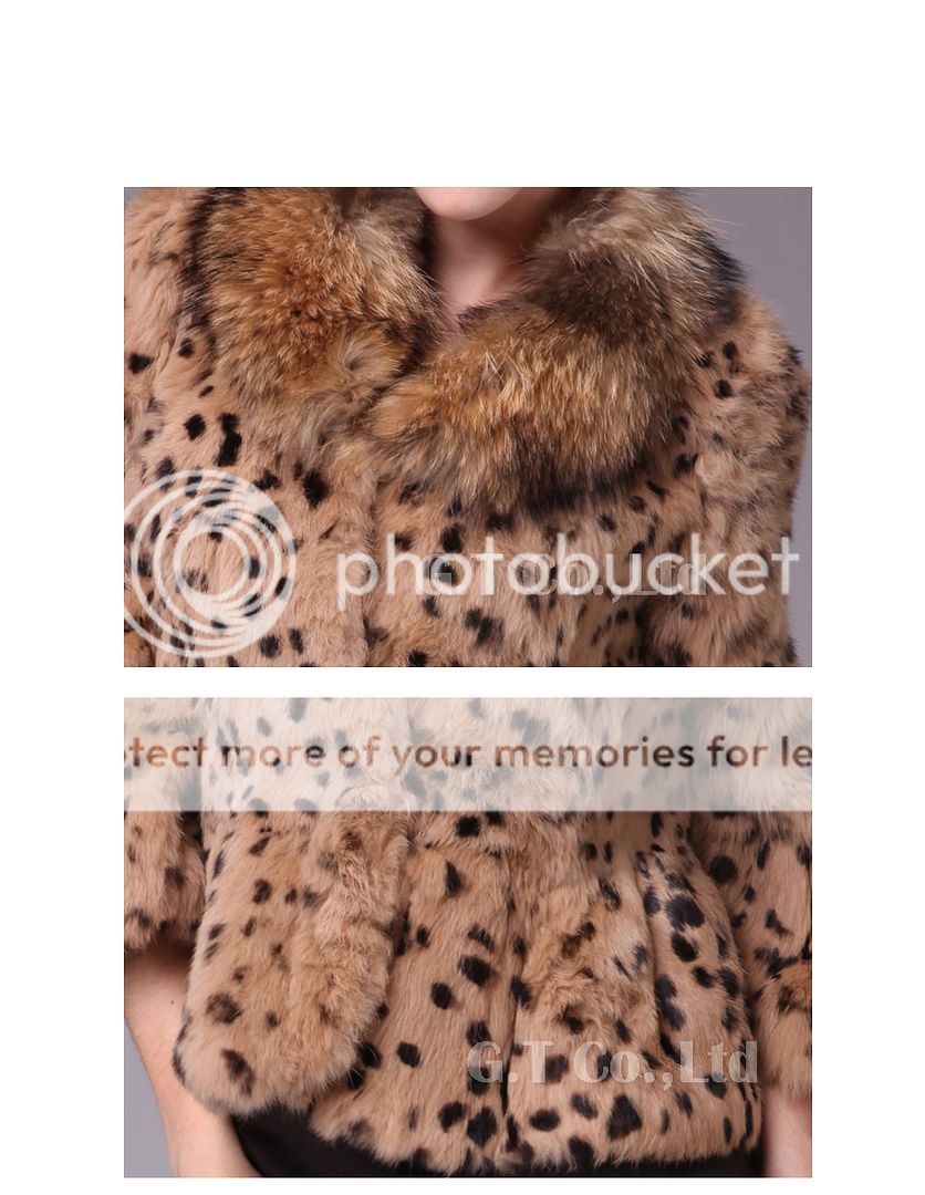 0203 Real rabbit fur raccoon fur leopard jacket coat women winter C 