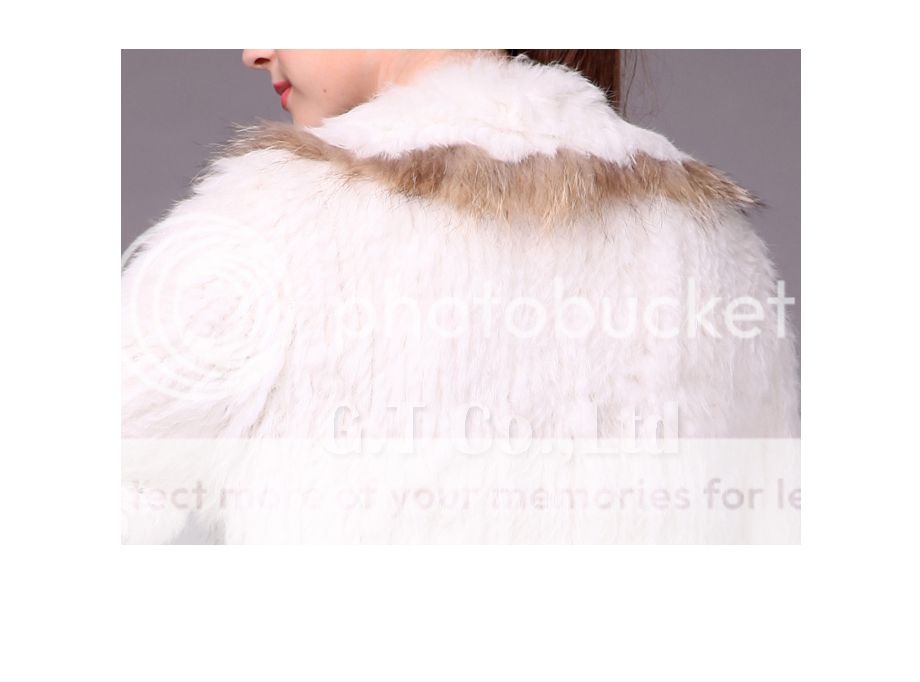 0442 Winter Rabbit fur white Coat Jacket overcoat garment outwear 