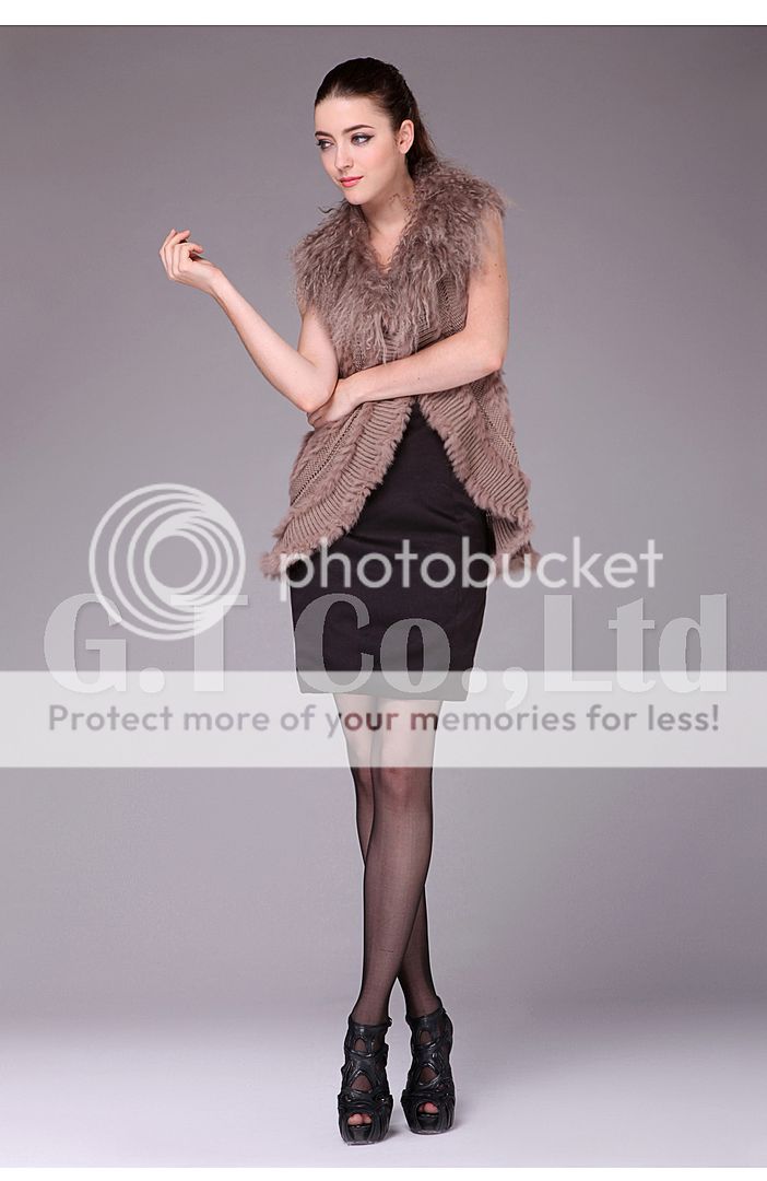 0326 Rabbit Fur and Mongolia sheep Fur Fashion Vest waistcoat gilet 
