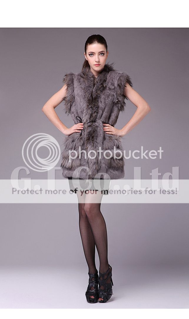 0330 Rabbit Fur and Raccoon Fur Fashion women Vest waistcoat gilet 