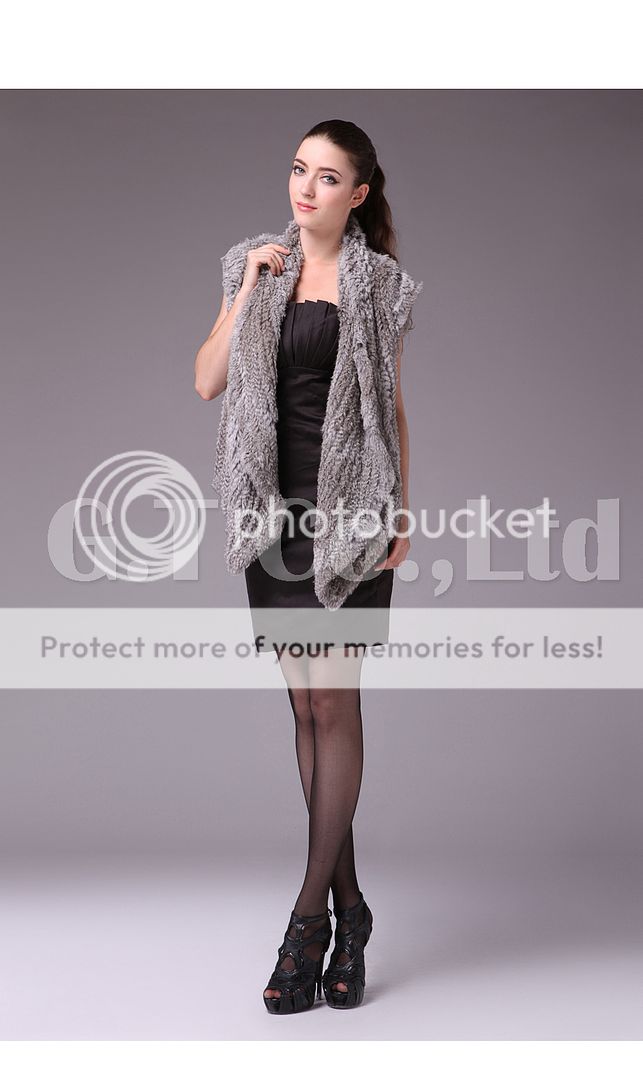 0334 Rabbit Fur Nature and Elegant women Vest waistcoat gilet 