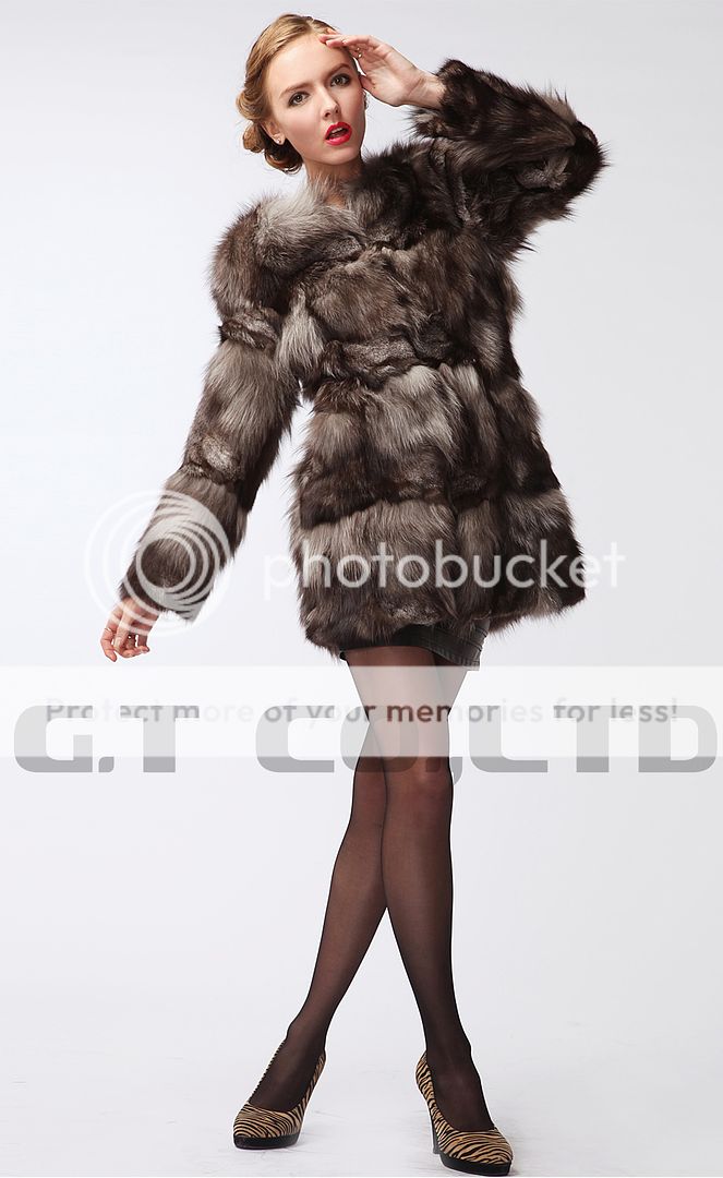 0306 women silver fox fur coat jackets overcoat coats jacket clothes 