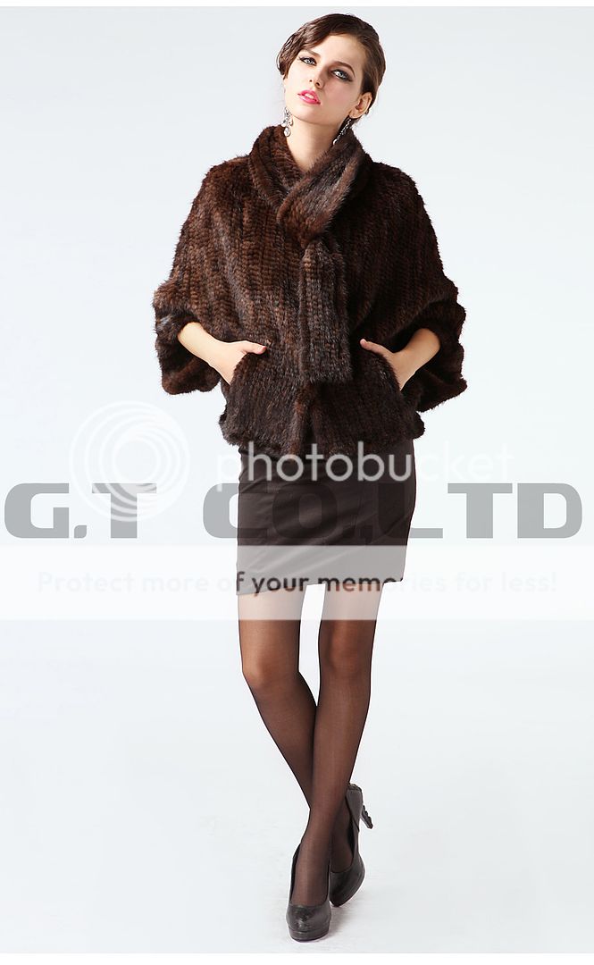 0413 knitted Mink Fur Coat Jacket overcoat parka apparel dress women 