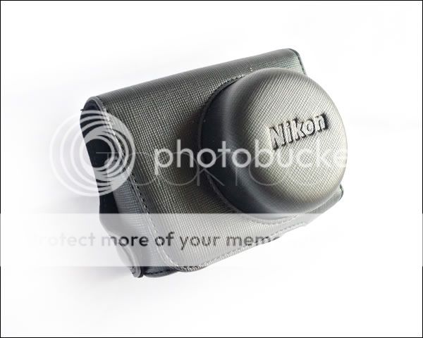C132 New Leather Camera Case Bag with Neck Strap for Nikon J1 Black 