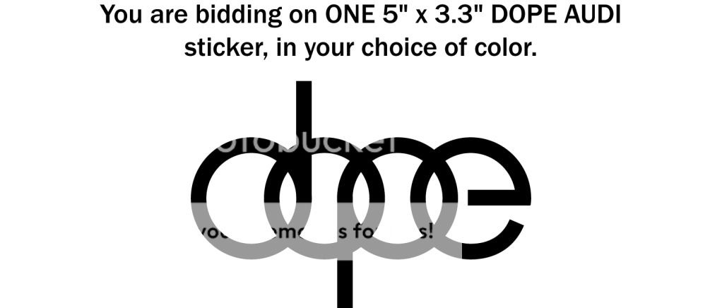 DOPE EURO sticker decal graphic VW AUDI 15 color choices  