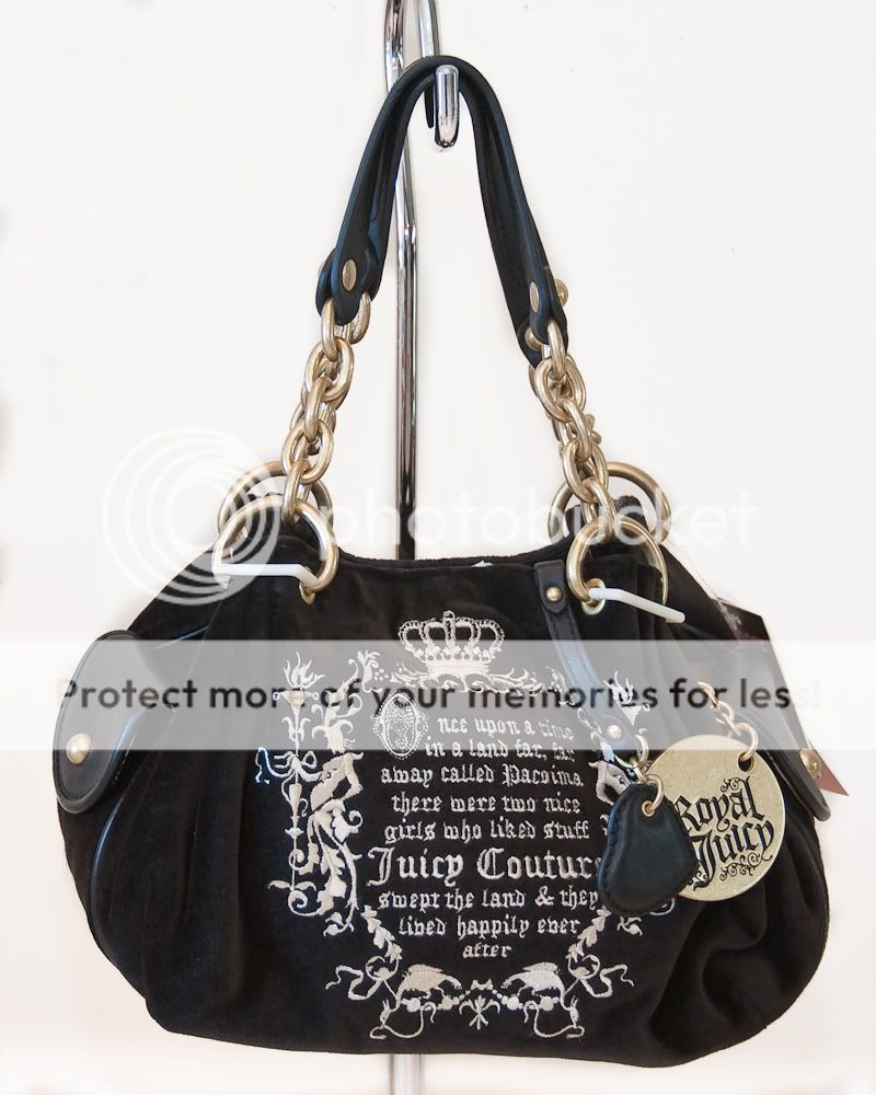 Juicy Couture Black Royal Fluffy Fairy tale Handbag NWT MSRP $175