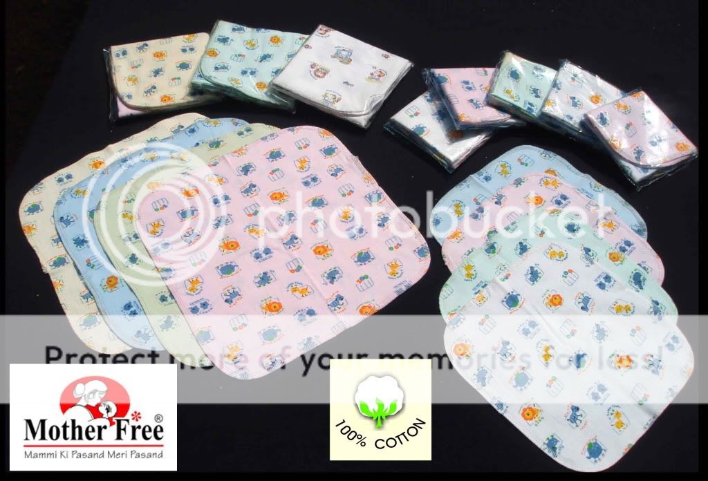 100% Cotton new born Infant face napkin wash cloth 6 pcs Baby burp 