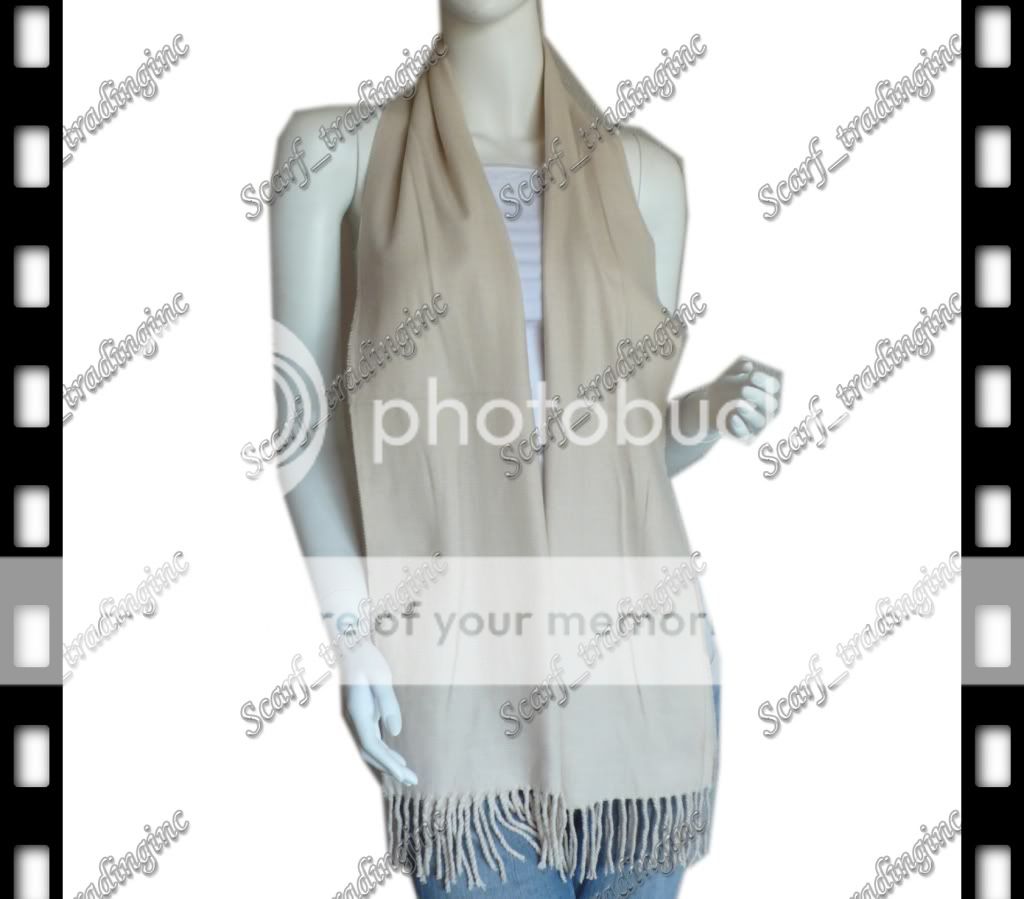 NEW 100% Cashmere Scarf Scotland N  Beige Solid  